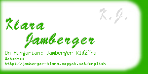 klara jamberger business card